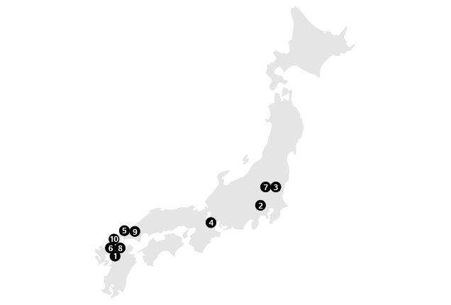 Location Map of Tire Plants (Japan)